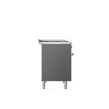 40'' Nostalgie II Series Freestanding Dual Fuel Range - Double Oven - Matte Graphite - Bronze trim - Griddle - Natural Gas