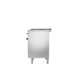 40'' Nostalgie II Series Freestanding Dual Fuel Range - Double Oven - Stainless Steel - Bronze trim - Griddle - Natural Gas