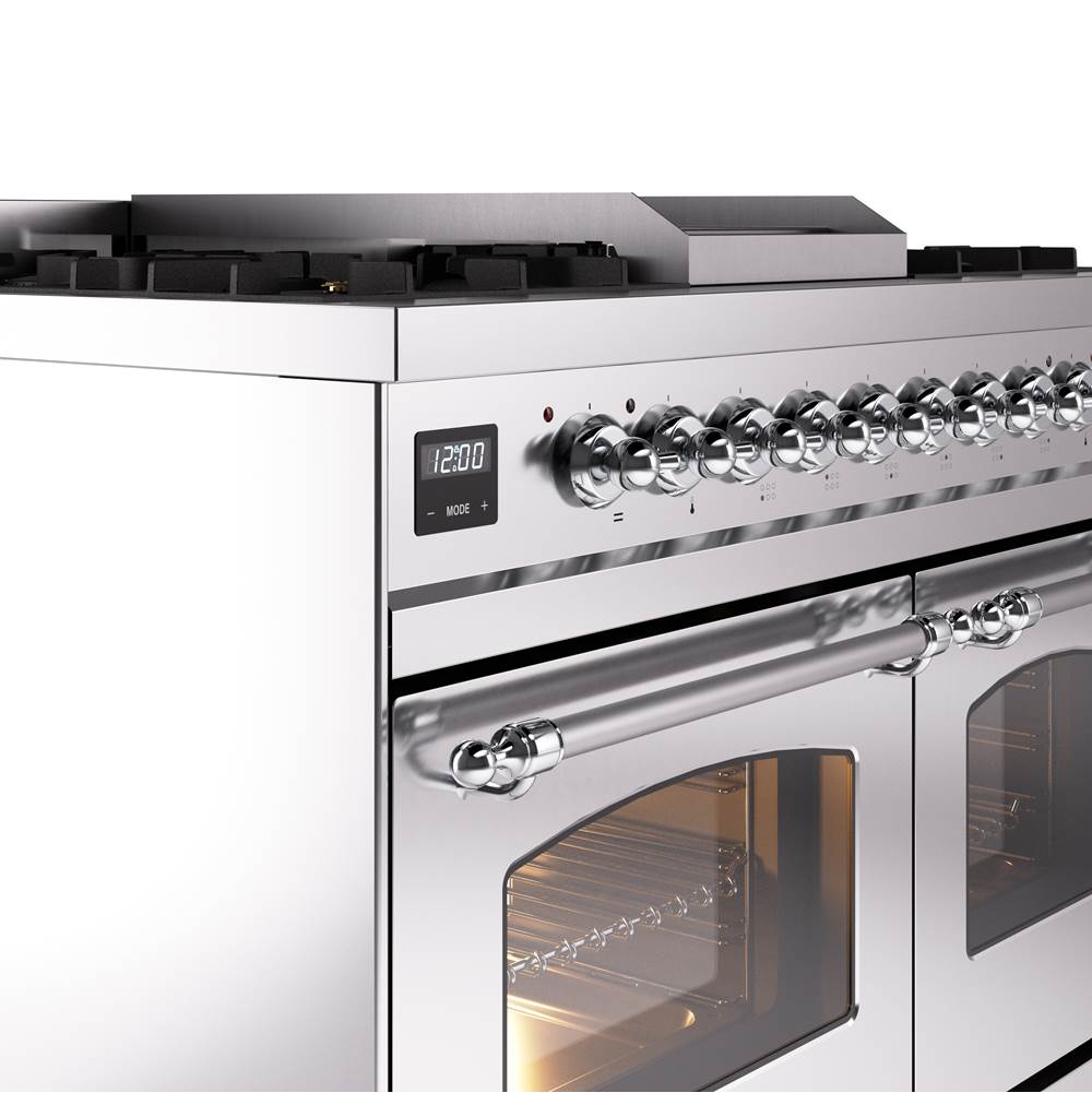 40'' Nostalgie II Series Freestanding Dual Fuel Range - Double Oven - Stainless Steel - Bronze trim - Griddle - Natural Gas