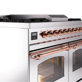 40'' Nostalgie II Series Freestanding Dual Fuel Range - Double Oven - Stainless Steel - Bronze trim - Griddle - Natural Gas