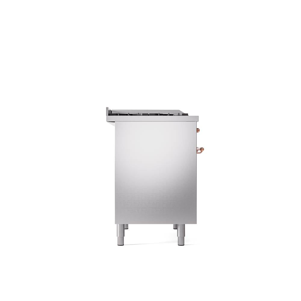 40'' Nostalgie II Series Freestanding Dual Fuel Range - Double Oven - Stainless Steel - Bronze trim - Griddle - Natural Gas