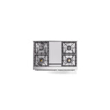 40'' Nostalgie II Series Freestanding Dual Fuel Range - Double Oven - White - Bronze trim - Griddle - Natural Gas