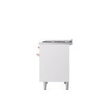 40'' Nostalgie II Series Freestanding Dual Fuel Range - Double Oven - White - Bronze trim - Griddle - Natural Gas