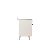 40'' Nostalgie II Series Freestanding Electric Induction Range - Double Oven - Antique White - Bronze trim