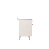 40'' Nostalgie II Series Freestanding Electric Induction Range - Double Oven - Antique White - Bronze trim