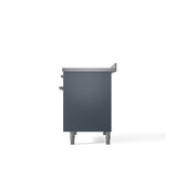 40'' Nostalgie II Series Freestanding Electric Induction Range - Double Oven - Blue Grey - Bronze trim