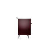 40'' Nostalgie II Series Freestanding Electric Induction Range - Double Oven - Burgundy - Copper trim
