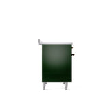 40'' Nostalgie II Series Freestanding Electric Induction Range - Double Oven - Emerald Green - Bronze trim