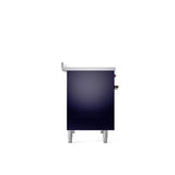 40'' Nostalgie II Series Freestanding Electric Induction Range - Double Oven - Midnight Blue - Bronze trim