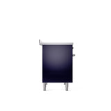 40'' Nostalgie II Series Freestanding Electric Induction Range - Double Oven - Midnight Blue - Bronze trim