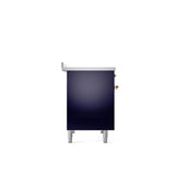 40'' Nostalgie II Series Freestanding Electric Induction Range - Double Oven - Midnight Blue - Bronze trim