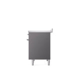 40'' Nostalgie II Series Freestanding Electric Induction Range - Double Oven - Matte Graphite - Bronze trim