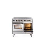 40'' Nostalgie II Series Freestanding Electric Induction Range - Double Oven - Stainless Steel - Bronze trim