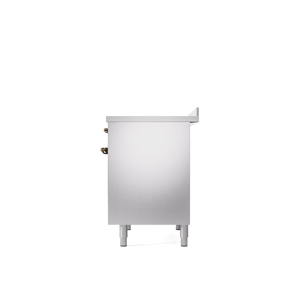 40'' Nostalgie II Series Freestanding Electric Induction Range - Double Oven - Stainless Steel - Bronze trim