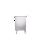 40'' Nostalgie II Series Freestanding Electric Induction Range - Double Oven - Stainless Steel - Bronze trim