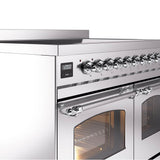 40'' Nostalgie II Series Freestanding Electric Induction Range - Double Oven - Stainless Steel - Bronze trim