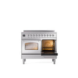 40'' Nostalgie II Series Freestanding Electric Induction Range - Double Oven - Stainless Steel - Bronze trim