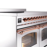 40'' Nostalgie II Series Freestanding Electric Induction Range - Double Oven - Stainless Steel - Bronze trim