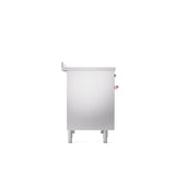 40'' Nostalgie II Series Freestanding Electric Induction Range - Double Oven - Stainless Steel - Bronze trim