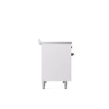 40'' Nostalgie II Series Freestanding Electric Induction Range - Double Oven - White - Bronze trim