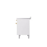 40'' Nostalgie II Series Freestanding Electric Induction Range - Double Oven - White - Bronze trim