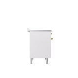 40'' Nostalgie II Series Freestanding Electric Induction Range - Double Oven - White - Bronze trim