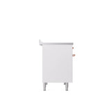 40'' Nostalgie II Series Freestanding Electric Induction Range - Double Oven - White - Bronze trim