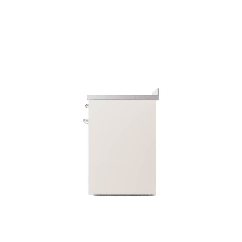 30'' Nostalgie II Series Freestanding Electric Induction Range - Antique White - Bronze trim