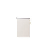 30'' Nostalgie II Series Freestanding Electric Induction Range - Antique White - Bronze trim