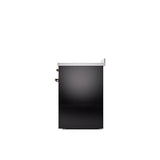 30'' Nostalgie II Series Freestanding Electric Induction Range - Glossy Black - Bronze trim