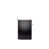 30'' Nostalgie II Series Freestanding Electric Induction Range - Glossy Black - Bronze trim