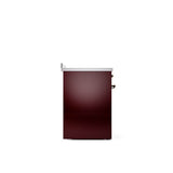 30'' Nostalgie II Series Freestanding Electric Induction Range - Burgundy - Bronze trim