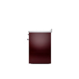 30'' Nostalgie II Series Freestanding Electric Induction Range - Burgundy - Bronze trim