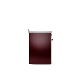30'' Nostalgie II Series Freestanding Electric Induction Range - Burgundy - Bronze trim