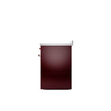 30'' Nostalgie II Series Freestanding Electric Induction Range - Burgundy - Copper trim