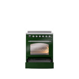 30'' Nostalgie II Series Freestanding Electric Induction Range - Emerald Green - Bronze trim