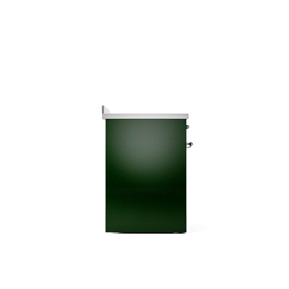 30'' Nostalgie II Series Freestanding Electric Induction Range - Emerald Green - Bronze trim