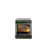 30'' Nostalgie II Series Freestanding Electric Induction Range - Emerald Green - Bronze trim