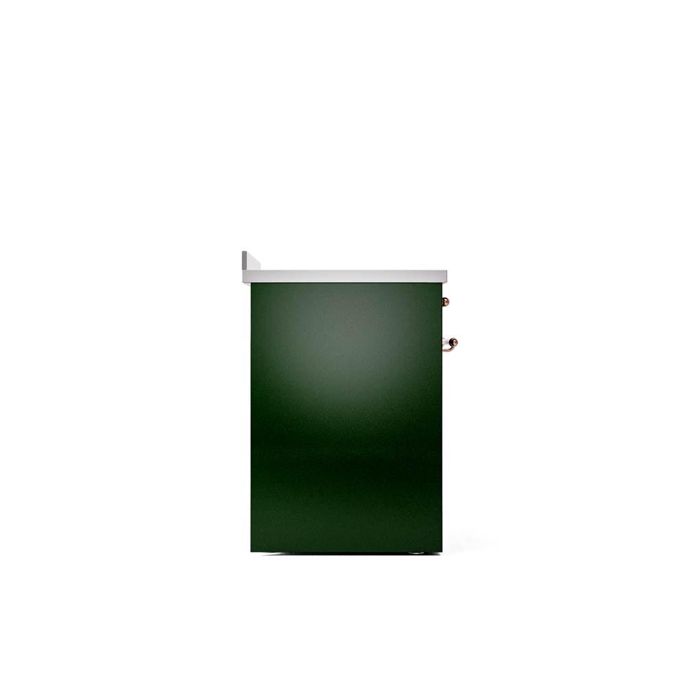 30'' Nostalgie II Series Freestanding Electric Induction Range - Emerald Green - Bronze trim