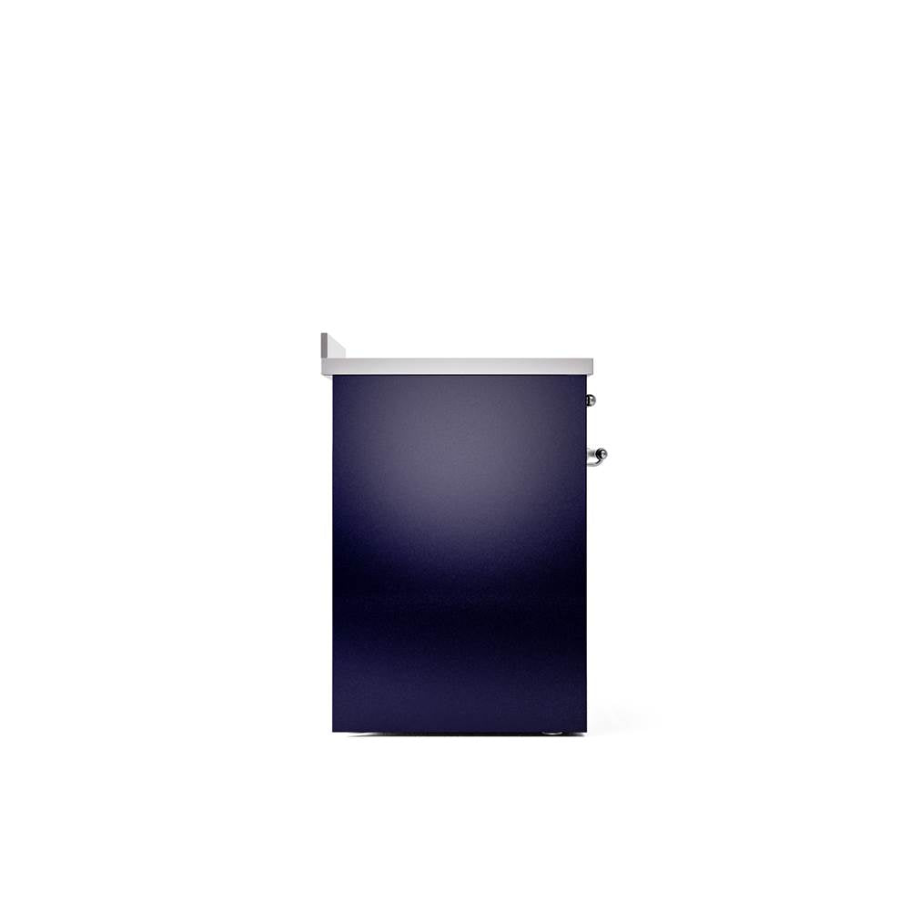30'' Nostalgie II Series Freestanding Electric Induction Range - Midnight Blue - Bronze trim