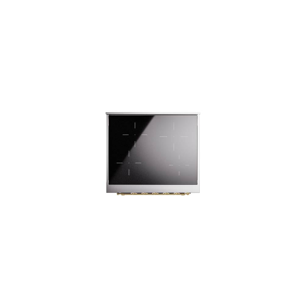 30'' Nostalgie II Series Freestanding Electric Induction Range - Midnight Blue - Bronze trim