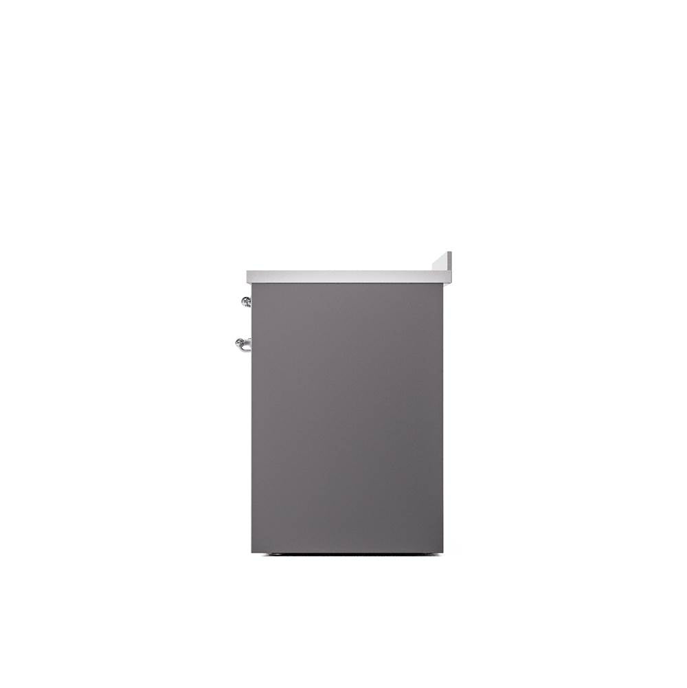 30'' Nostalgie II Series Freestanding Electric Induction Range - Matte Graphite - Bronze trim