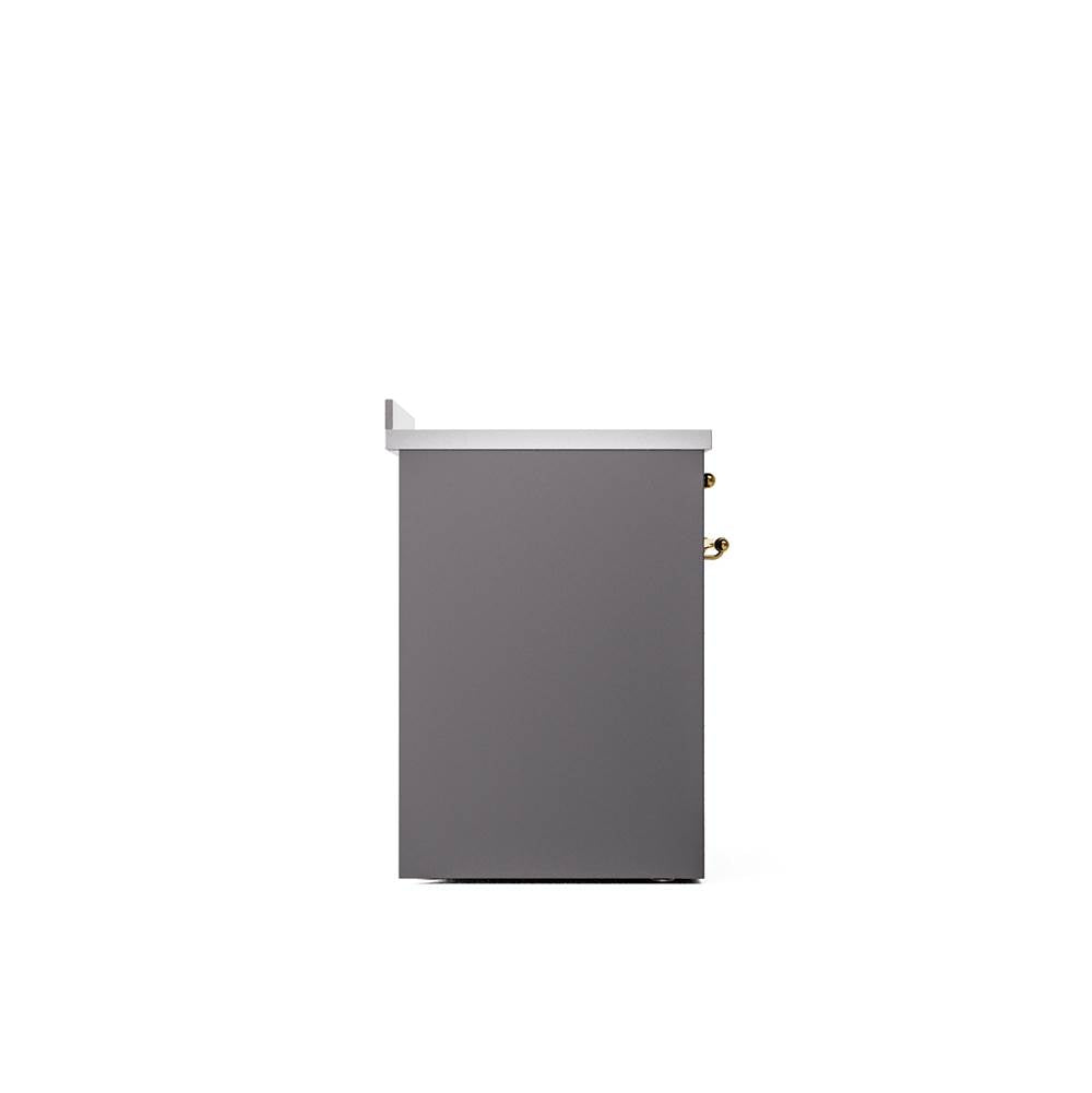 30'' Nostalgie II Series Freestanding Electric Induction Range - Matte Graphite - Bronze trim
