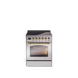 30'' Nostalgie II Series Freestanding Electric Induction Range - Stainless Steel - Bronze trim