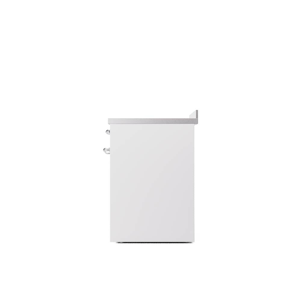 30'' Nostalgie II Series Freestanding Electric Induction Range - White - Bronze trim