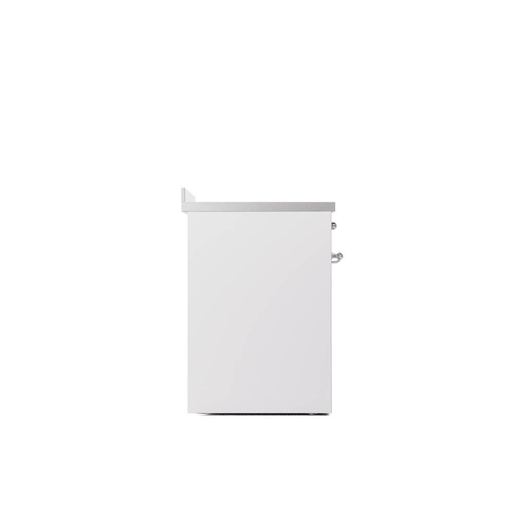 30'' Nostalgie II Series Freestanding Electric Induction Range - White - Bronze trim