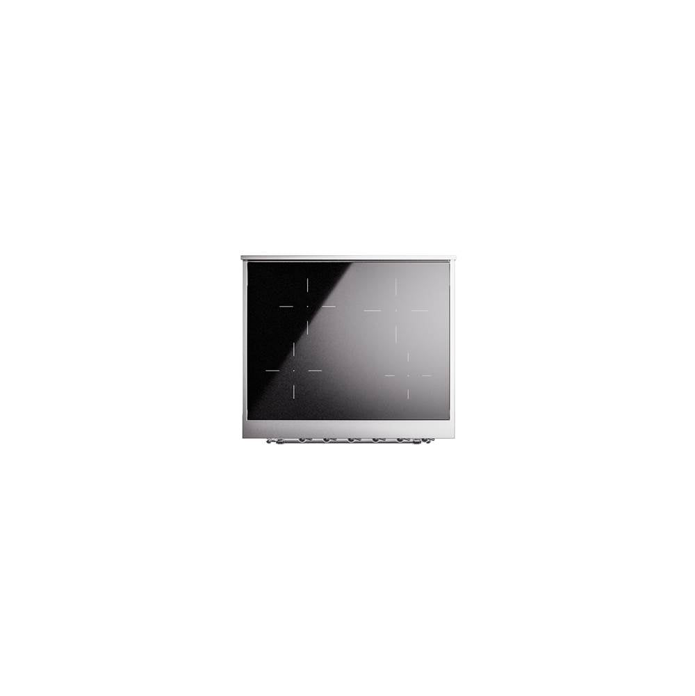 30'' Nostalgie II Series Freestanding Electric Induction Range - White - Bronze trim
