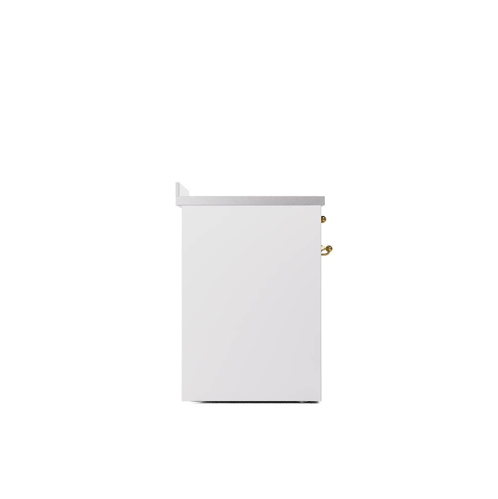 30'' Nostalgie II Series Freestanding Electric Induction Range - White - Bronze trim