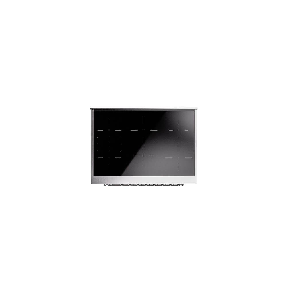 36'' Nostalgie II Series Freestanding Electric Induction Range - White - Bronze trim