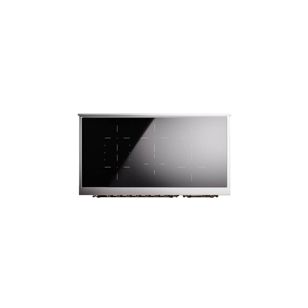 48'' Nostalgie II Series Freestanding Electric Induction Range - Double Oven - Antique White - Bronze trim